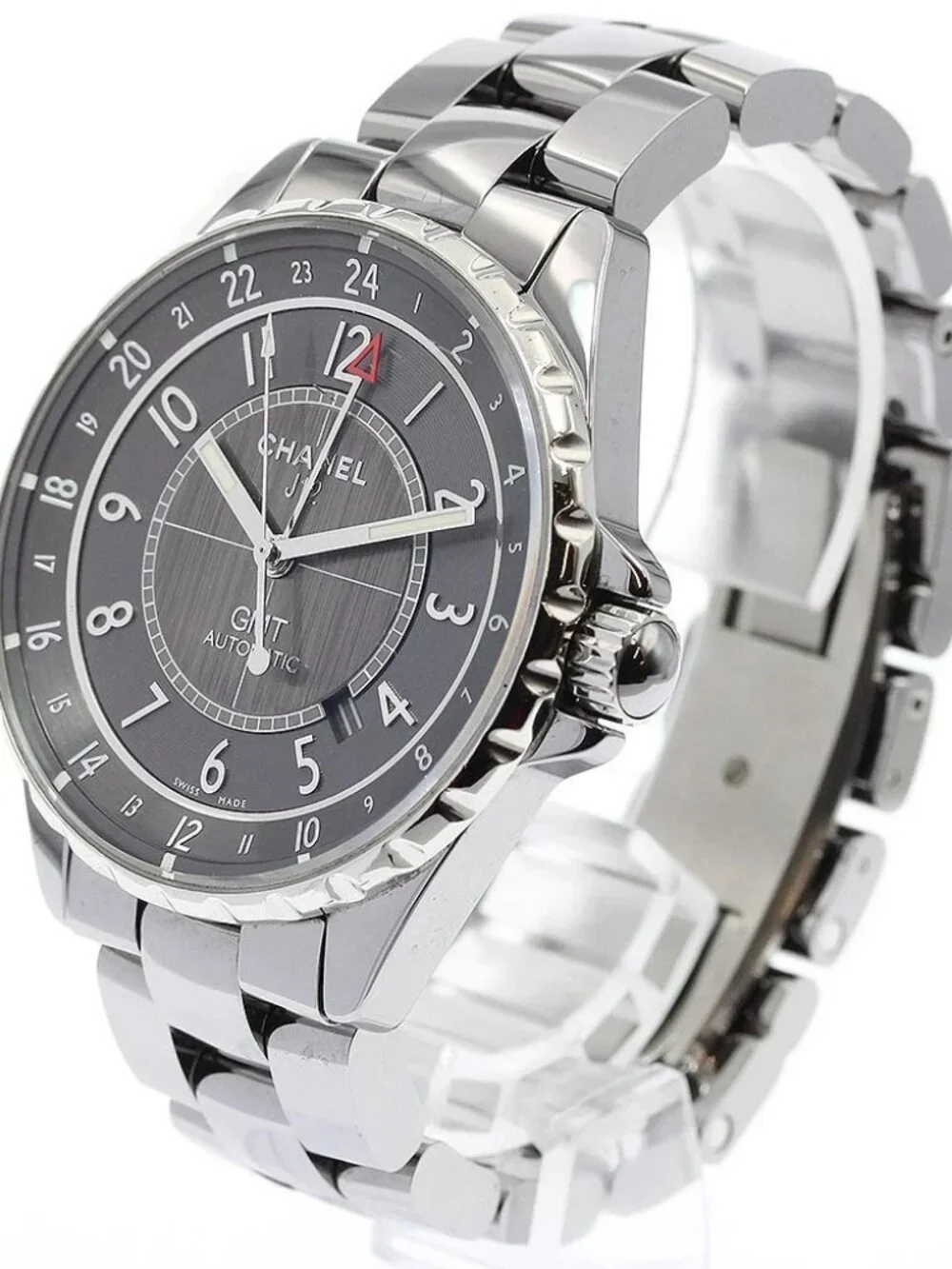 CHANEL Chromatic H3099 GMT date gray Dial Automatic Men's Watch_